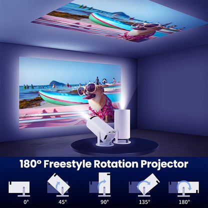 HY300 Pro mini portable projector, native 1280 * 720P support 4K / 350ANSI smart projector, with WiFi 6 BT V1106-HRTY-001