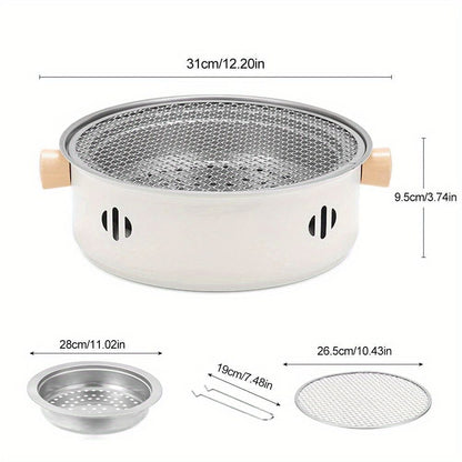 White Black Portable Barbecue Grill Stainless Steel Grill Desktop Grill Camping Grill