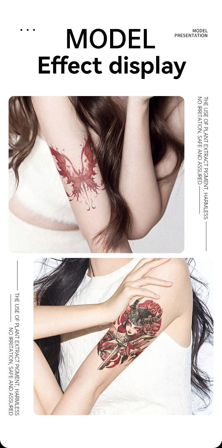 4PCS Half Arm Tattoo Sticker Resin Anime Colorful Waterproof One-time Tattoo Sticker V1106-WST-001