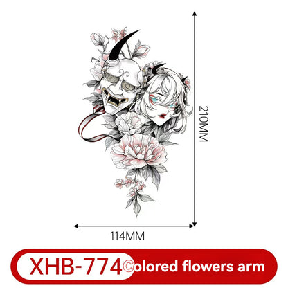 4PCS Half Arm Tattoo Sticker Resin Anime Colorful Waterproof One-time Tattoo Sticker V1106-WST-001