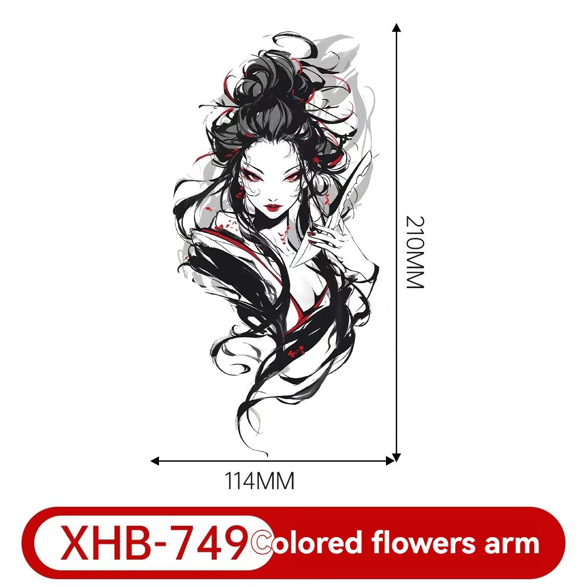 4PCS Half Arm Tattoo Sticker Resin Anime Colorful Waterproof One-time Tattoo Sticker V1106-WST-001