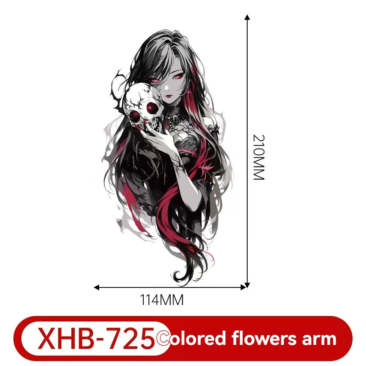 4PCS Half Arm Tattoo Sticker Resin Anime Colorful Waterproof One-time Tattoo Sticker V1106-WST-001