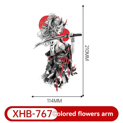 4PCS Half Arm Tattoo Sticker Resin Anime Colorful Waterproof One-time Tattoo Sticker V1106-WST-001