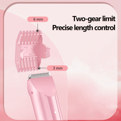 2-in-1 Waterproof Body Trimmer & Shaver – 3mm/6mm Guide, Floating Head, Painless Hair Removal for Women - Pink - Size 20cm