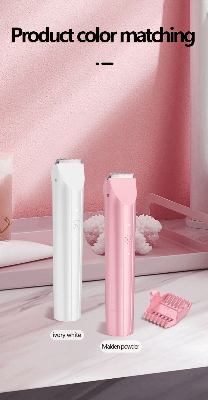 2-in-1 Waterproof Body Trimmer & Shaver – 3mm/6mm Guide, Floating Head, Painless Hair Removal for Women - Pink - Size 20cm