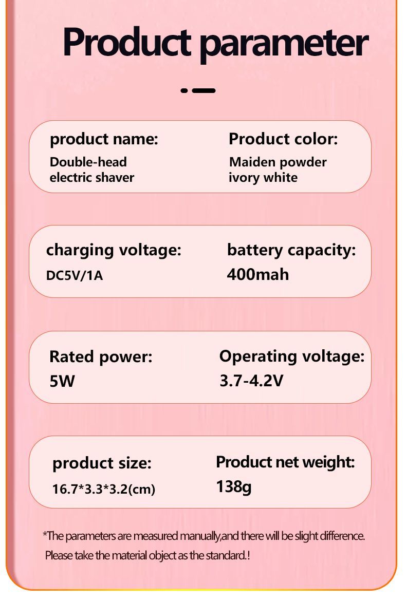 2-in-1 Waterproof Body Trimmer & Shaver – 3mm/6mm Guide, Floating Head, Painless Hair Removal for Women - Pink - Size 20cm