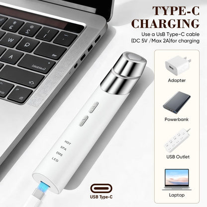 Advanced 4-in-1 Facial Device, Microcurrent Face Massager with Heat Therapy & Vibration, LED Light for Anti-Aging, Puffiness and Boosting Serum Absorption