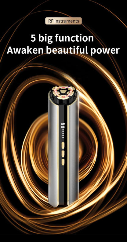 5-in-1 RF Beauty Device with EMS, LED & Vibration for Face Lifting, Anti-Aging & Essence Absorption