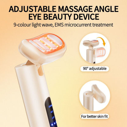 LED Facial Wand Neck Massager Red Light Therapy Beauty Device Skincare Tool - Beige - Size 167mm