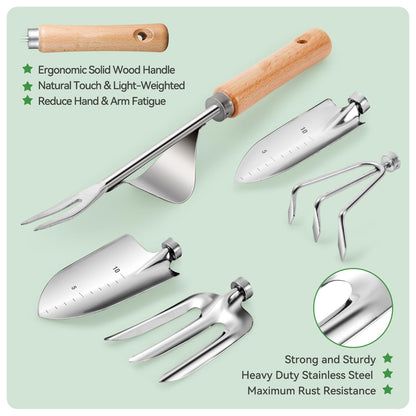 Complete Garden Tool Set with Tote Bag-Green V1107-119-33814