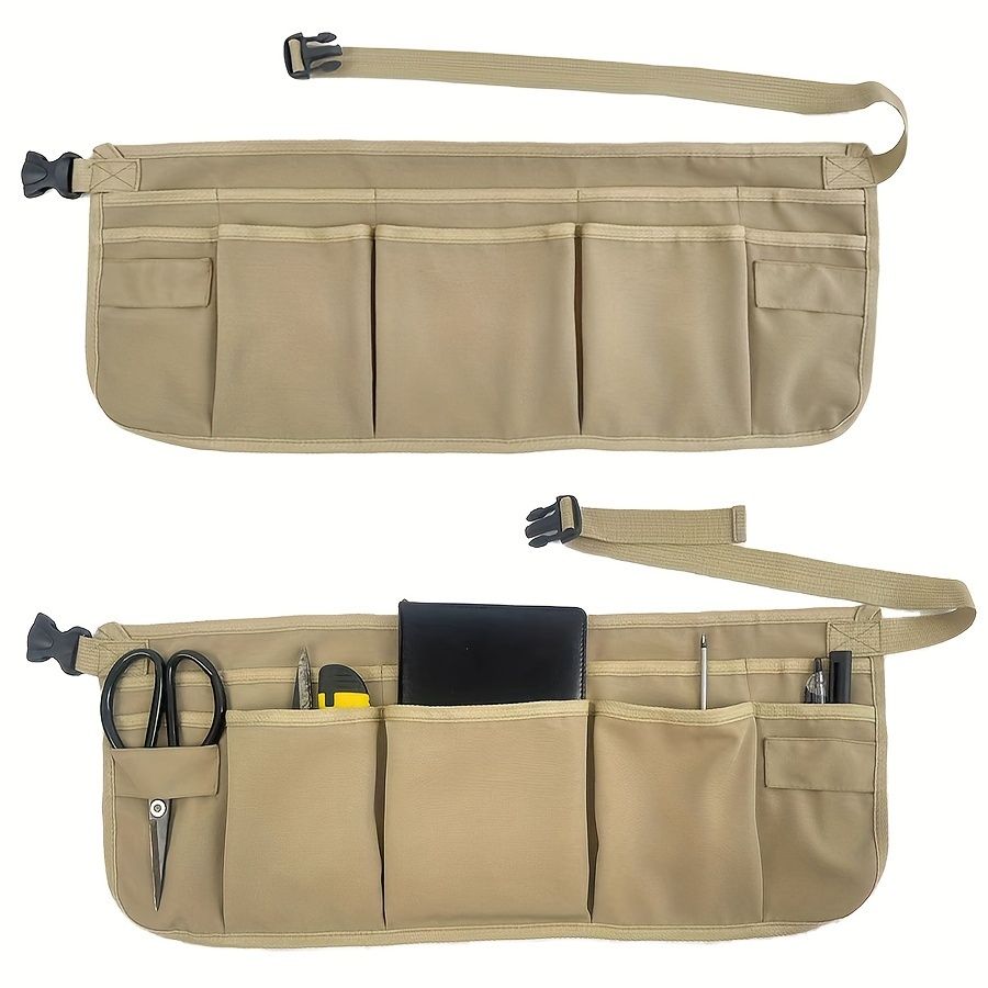 Gardening Tool Waist Pouch with Multiple Pockets-Beige V1107-119-76263