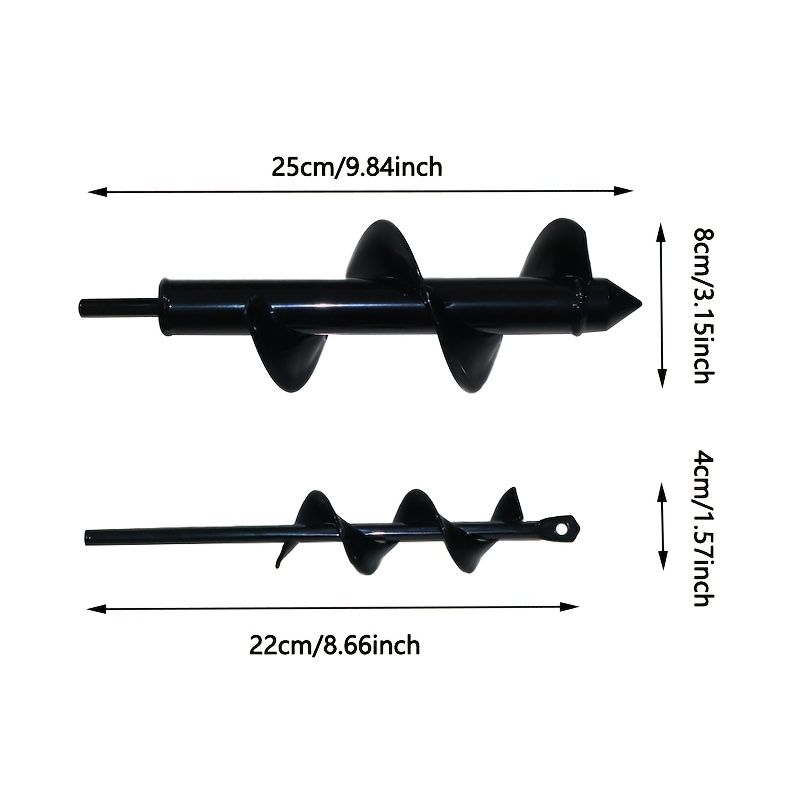 High-Strength Steel Garden Auger Drill Bit for Planting and Digging-Black V1107-119-BLA-38998