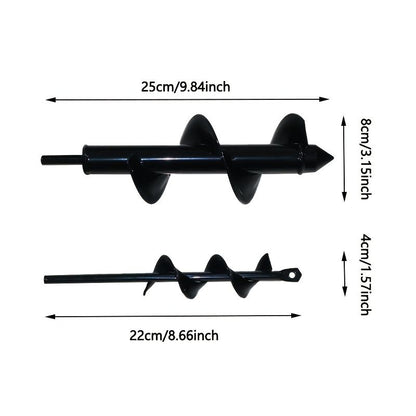 High-Strength Steel Garden Auger Drill Bit for Planting and Digging-Black V1107-119-BLA-38998