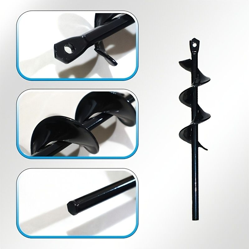 High-Strength Steel Garden Auger Drill Bit for Planting and Digging-Black V1107-119-BLA-38998