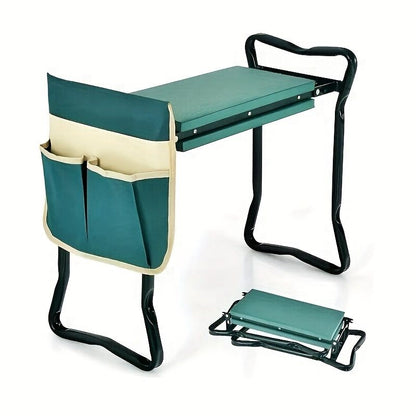 Folding Garden Kneeler and Seat with Pockets-Green V1107-119-BLA-91846