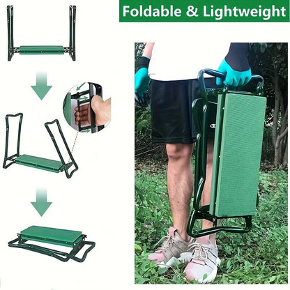 Folding Garden Kneeler and Seat with Pockets-Green V1107-119-BLA-91846