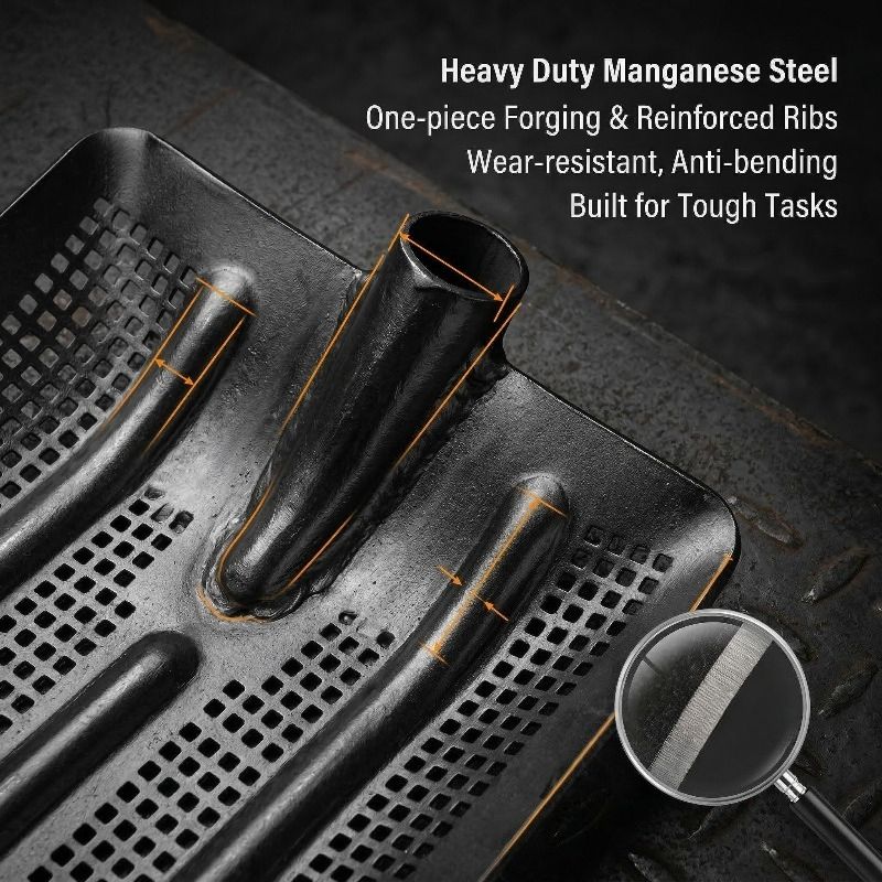 Stainless Steel Garden Sieve Shovel for Soil and Compost Screening-Grey V1107-119-GRA-57978