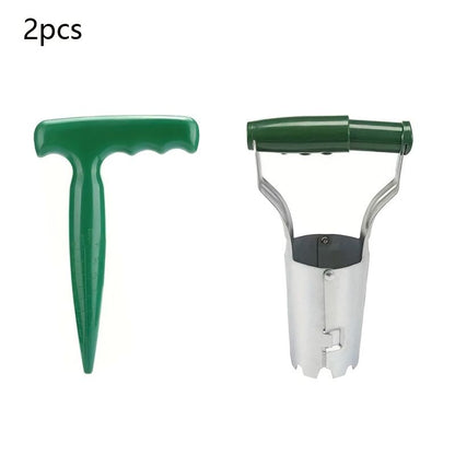 2-Piece Garden Plant Transplanter and Dibber Set for Australian Gardens-Green V1107-119-GRE-62557