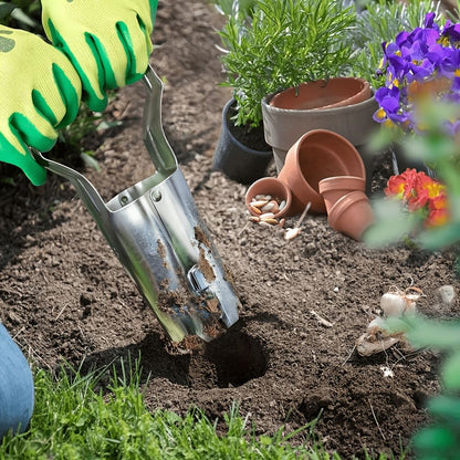 2-Piece Garden Plant Transplanter and Dibber Set for Australian Gardens-Green V1107-119-GRE-62557