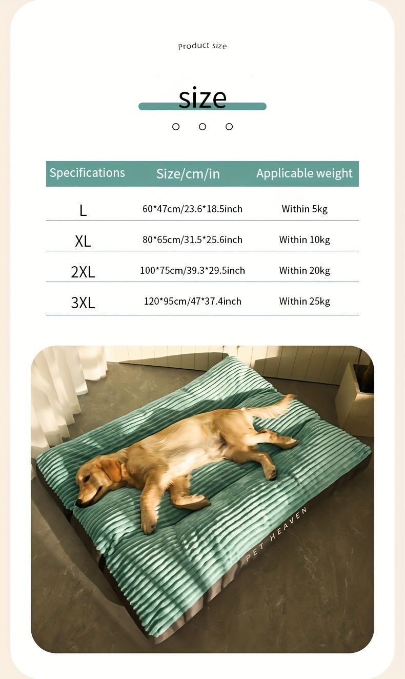 Warm Dog Bed Washable Pet Bed Non-Slip Dog Bed High Backrest Dog Bed Thick Dog - Green - Size 31.5*25.6in