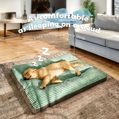 Warm Dog Bed Washable Pet Bed Non-Slip Dog Bed High Backrest Dog Bed Thick Dog - Green - Size 39.3*29.5in