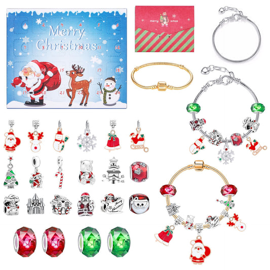 24-Day Christmas Advent Calendar DIY Bracelet Set, Festive Charm & Bead Kit for Aussie Xmas Gifting & Crafting V1107-24-DAY CHRISTMAS ADVENT CALENDAR DIY BRACELET SET1
