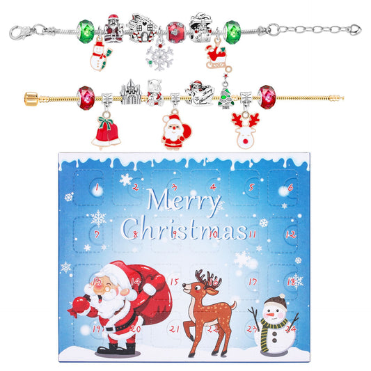24-Day Christmas Advent Calendar DIY Bracelet Set, Festive Charm & Bead Kit for Aussie Xmas Gifting & Crafting V1107-24-DAY CHRISTMAS ADVENT CALENDAR DIY BRACELET SET1