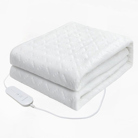 Heated Blanket Electric Throw,4 Heat Settings & 8H Auto Shut-Off Double Helix Fast Heating Electric Blanket,Skin-Friendly Cotton & Non-Slip Design Heated Throw with Overheat Protection - White - Size 55.1*62.9"
