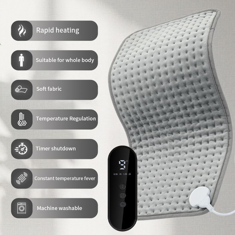 Heated Pad Zero-Gravity Pad Temperature Control Timer Winter Warmth Suitable for both humans and pets - Gray - Size 40cm*76cm