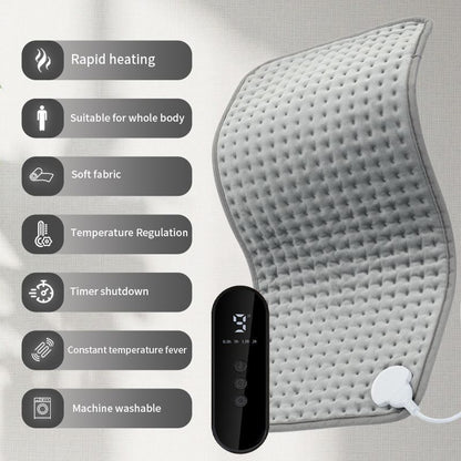 Heated Pad Zero-Gravity Pad Temperature Control Timer Winter Warmth Suitable for both humans and pets - Gray - Size 40cm*76cm