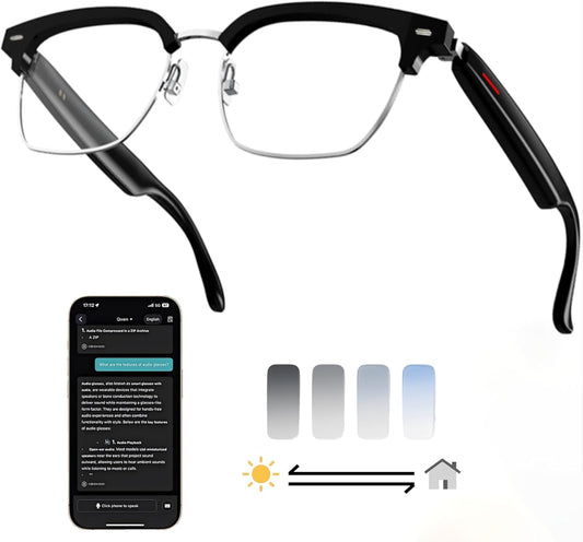 AI Smart Translation Glasses: 110+ Languages, Photochromic Lenses, Bluetooth - Ideal for Travel, Business & V1107-AI SMART TRANSLATION GLASSES1
