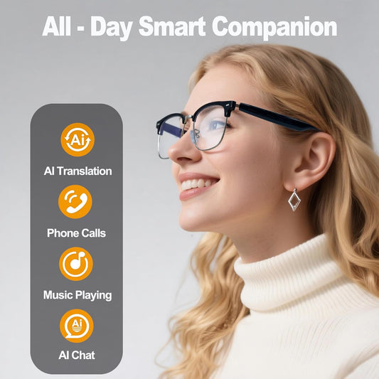 AI Smart Translation Glasses: 110+ Languages, Photochromic Lenses, Bluetooth - Ideal for Travel, Business & V1107-AI SMART TRANSLATION GLASSES1