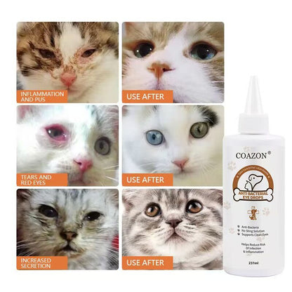 pet products Pet products COAZON, Eye Stain Remover for Dogs and Cats, Dry Eyes, Keratitis V1107-ANTIBACTERIAL EYE DROPS