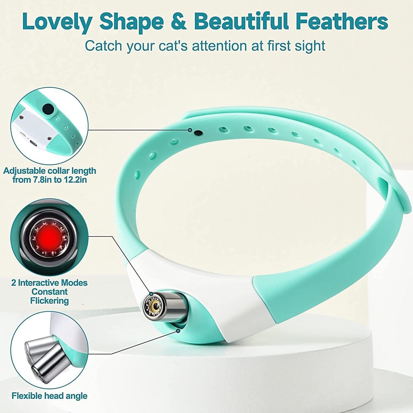 Automatic Laser Cat Collar Toy: Rechargeable Interactive Red Light Toy for Australian Indoor Cats & Kittens V1107-AUTOMATIC LASER CAT COLLAR TOY