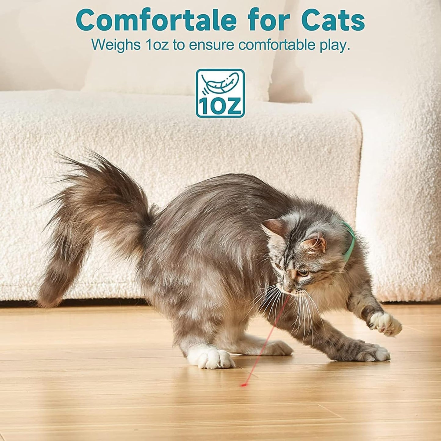 Automatic Laser Cat Collar Toy: Rechargeable Interactive Red Light Toy for Australian Indoor Cats & Kittens V1107-AUTOMATIC LASER CAT COLLAR TOY