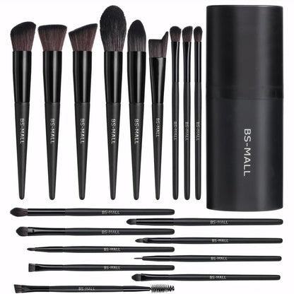 Black Professional Makeup Brush Set (18-Piece): Cruelty-Free, Versatile for Foundation, Blush & Eyeshadow, V1107-BLACK PROFESSIONAL MAKEUP BRUSH SET