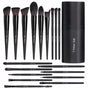 Black Professional Makeup Brush Set (18-Piece): Cruelty-Free, Versatile for Foundation, Blush & Eyeshadow, V1107-BLACK PROFESSIONAL MAKEUP BRUSH SET