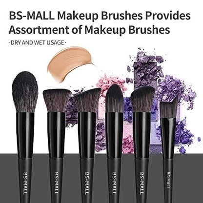 Black Professional Makeup Brush Set (18-Piece): Cruelty-Free, Versatile for Foundation, Blush & Eyeshadow, V1107-BLACK PROFESSIONAL MAKEUP BRUSH SET