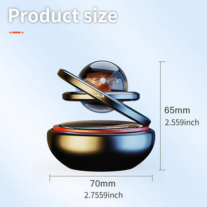 Black Solar-Powered Rotating Car Air Freshener: Space-Themed Dashboard Decor with Ocean Scent & 16 Cologne V1107-BLACK SOLAR-POWERED ROTATING CAR AIR FRESHENER