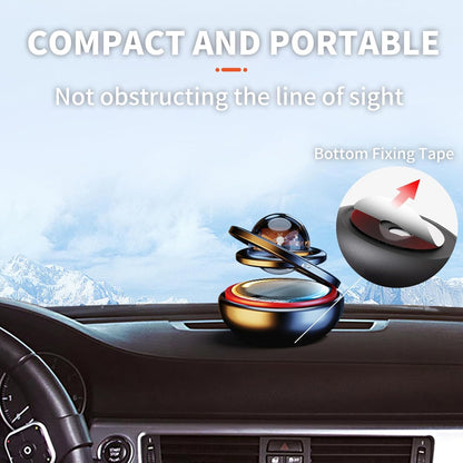 Black Solar-Powered Rotating Car Air Freshener: Space-Themed Dashboard Decor with Ocean Scent & 16 Cologne V1107-BLACK SOLAR-POWERED ROTATING CAR AIR FRESHENER
