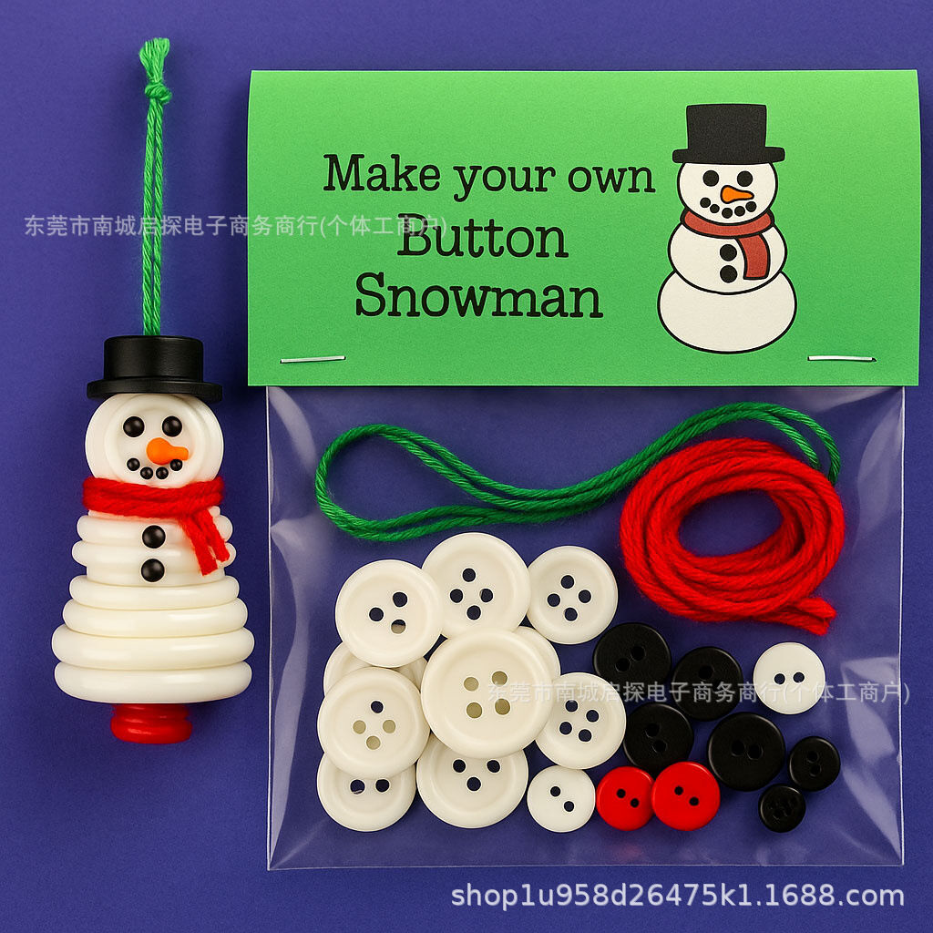 Christmas gift Christmas Button Ornament - Festive Santa Design Craft Kit (green Christmas tree) V1107-BUTTON CHRISTMAS ORNAMENT-GREEN CHRISTMAS TREE