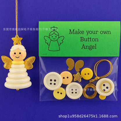 Christmas gift Christmas Button Ornament - Festive Santa Design Craft Kit (green Christmas tree) V1107-BUTTON CHRISTMAS ORNAMENT-GREEN CHRISTMAS TREE