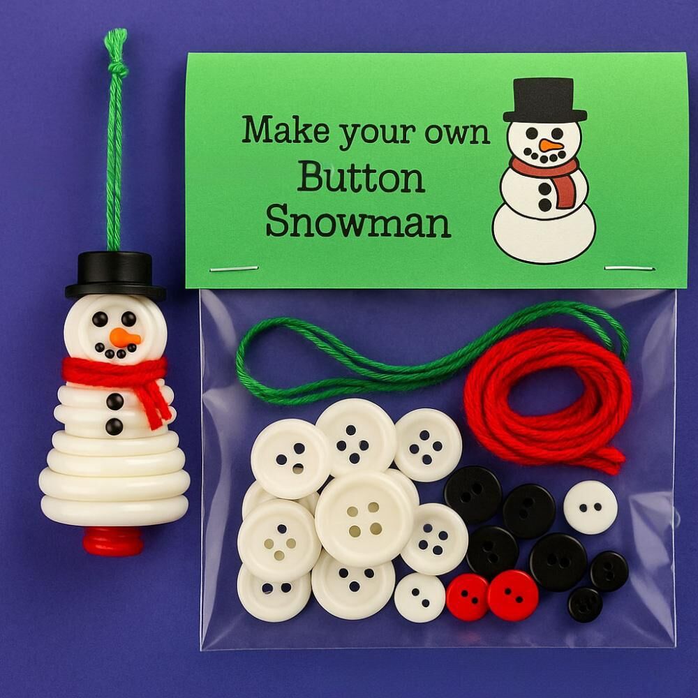 Christmas gift Christmas Button Ornament - Festive Santa Design Craft Kit (Santa Claus) V1107-BUTTON CHRISTMAS ORNAMENT-SANTA CLAUS