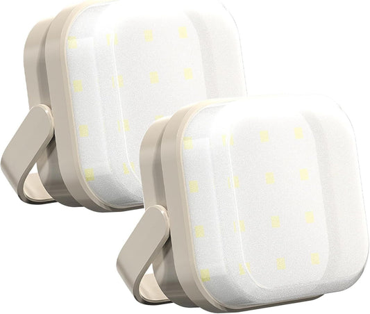 2-Pack LED Night & Emergency Lights - Mini Portable with 3 Modes for Home, Bedrooms, Power Outages & Backup, V1107-CAMPING LIGHTS
