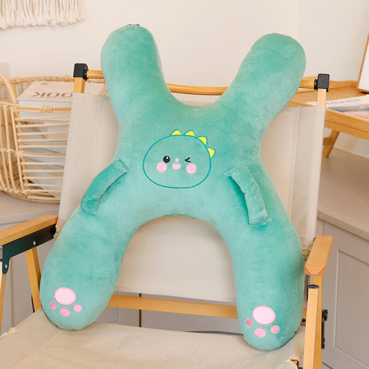 Christmas gift for kids-Kids Travel Pillow, Ergonomic Plush Support for Car Rides, Comfortable Sleep V1107-CAR-MOUNTED CHILD PILLOW-GREEN DINOSAUR