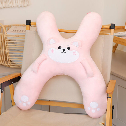 Christmas gift for kids-Kids Travel Pillow, Ergonomic Plush Support for Car Rides, Comfortable Sleep V1107-CAR-MOUNTED CHILD PILLOW-PINK DOG