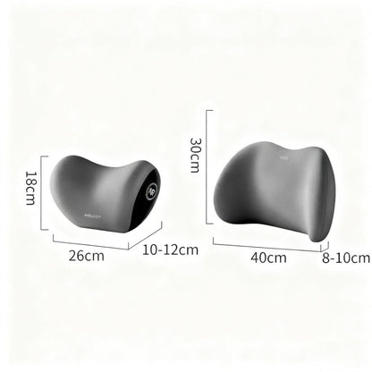 Christmas gift Car Headrest & Lumbar Support Set, Ergonomic Plush Cushion for Driver & Passenger, Comfort & V1107-CAR HEADREST AND LUMBAR SUPPORT SET-BLACK