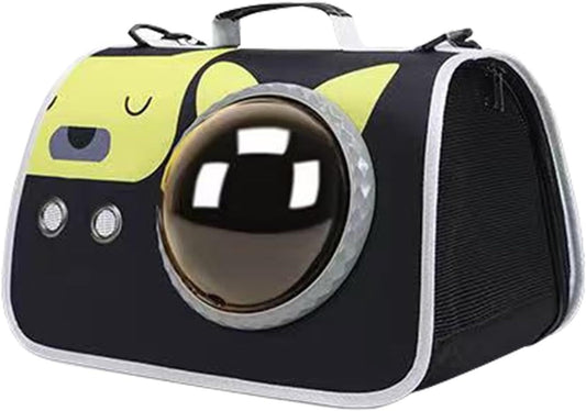 pet products Printed Space Capsule Cat Bag, Large Capacity Crossbody Dog Bag, Universal Pet Bag for All V1107-CAT BAG-BLACK