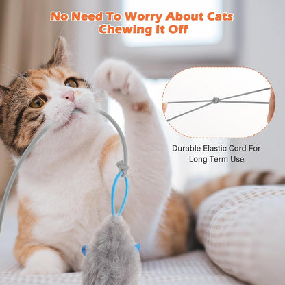 Rechargeable Electric Cat Teaser with Remote: Interactive 2-Mode Door Clip Toy for Australian Cats' Exercise V1107-CAT TEASER WITH REMOTE