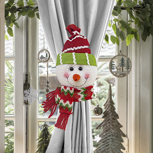 Christmas gift Warm Christmas Atmosphere - Festive Curtain Tie Decorations - Santa & Snowman Designs - Cozy V1107-CHRISTMAS CLK1-SNOWMAN